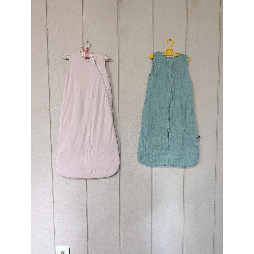 Kyte Baby Uni Organics Sleep Sack Bundle‎ Pink 1.0 TOG Green Muslin 6-12 M Small